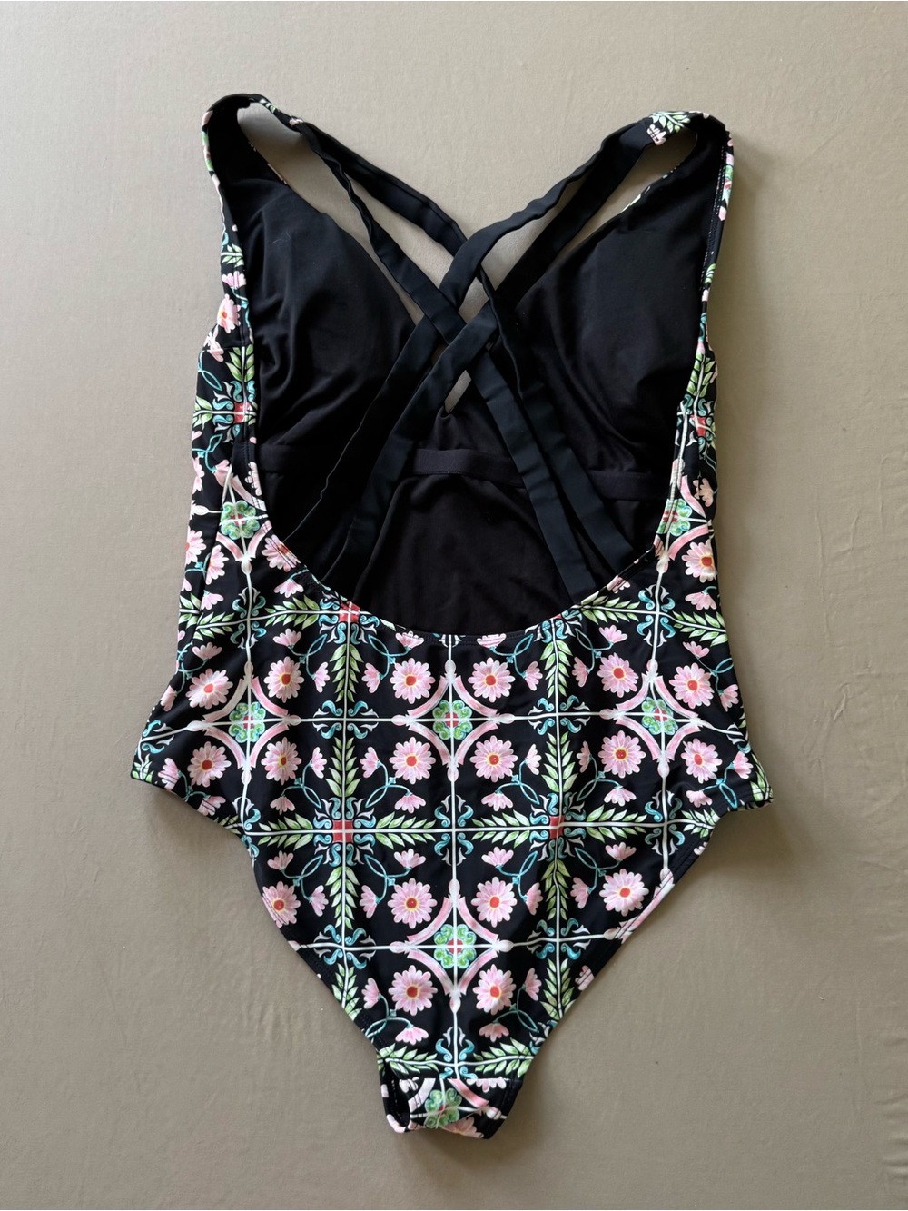 Rachel Rachel Roy Plunge Neck cabana tile print One-Piece Swimsuit - Picture 7 of 11